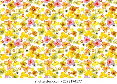 Amazing seamless floral pattern with bright colorful small flowers.