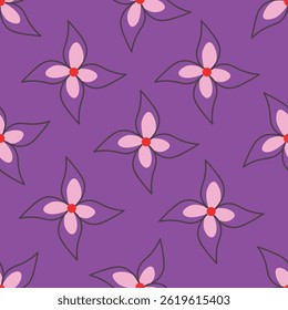 Amazing seamless floral pattern with bright colorful small flowers