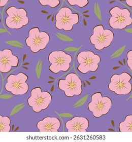 Amazing seamless floral pattern with bright colorful small flowers