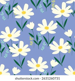 Amazing seamless floral pattern with bright colorful small flowers