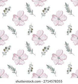 Increíble patrón floral sin fisuras con brillantes flores de colores y hojas de Vector
