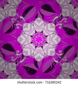 Amazing seamless floral pattern with bright colorful flowers and leaves on a magenta, neutral and white colors. The elegant the template for fashion prints. Modern floral background. Folk style.