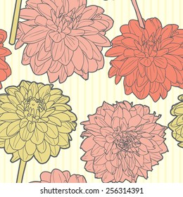 Amazing seamless floral vintage japanese spring aster pattern