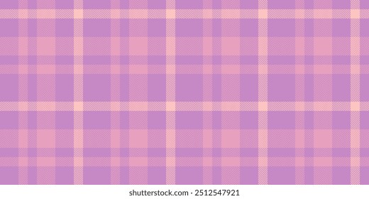 Incrível xadrez de tartan sem costura, tecido de cozinha vetor têxtil. Fundo de verificação de textura de bom padrão na paleta de cores roxo e rosa.