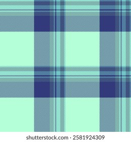 Amazing seamless vector pattern, cover check fabric plaid. Flannel tartan background texture textile in light and cyan colors palette.