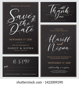 Amazing simple wedding invitations with flower decorations, for print-ready and editable templates