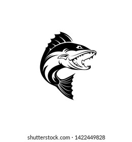 Amazing single fierce fish image graphic icon logo design abstract concept vector stock. Can be used as a symbol related to fishing or animal