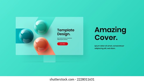 Amazing site screen vector design template. Clean monitor mockup banner layout.