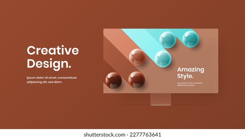 Amazing site screen vector design template. Simple computer monitor mockup presentation concept.