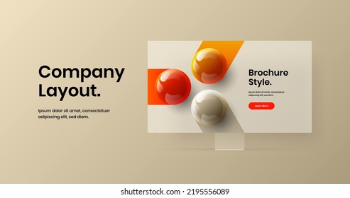 Amazing site vector design concept. Clean computer display mockup landing page template.