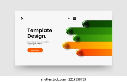 Amazing site vector design layout. Clean realistic spheres company cover illustration.
