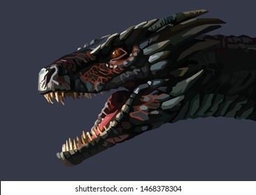Amazing skintone dragon on dark gray background