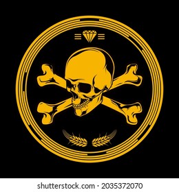 amazing skull art vector illustration