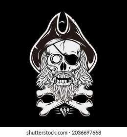 amazing skull art vector illustration
