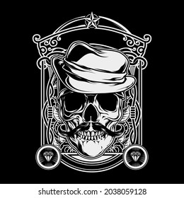 amazing skull artwork vector illustration