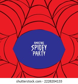 amazing spider party background vector red and blue eyes