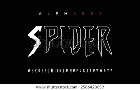 The Amazing Spider-Man Vector font alphabet with two sets of letters