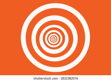 Erstaunlich! Spirale, konzentrische geometrische Kreisgrafik auf orangefarbenem Hintergrund.