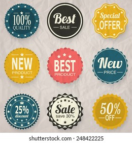 Amazing stickers. Set of shopping discount badges and labels vector illustration