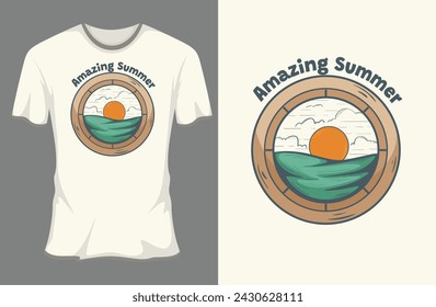 Amazing Summer Retro Vintage T Shirt Mockup