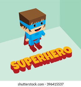 amazing superhero - isometric block theme