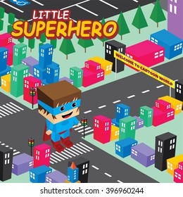 amazing superhero isometric world theme - male hero