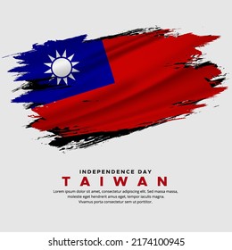 Amazing Taiwan flag background vector with grunge brush style. Taiwan Independence Day Vector Illustration.