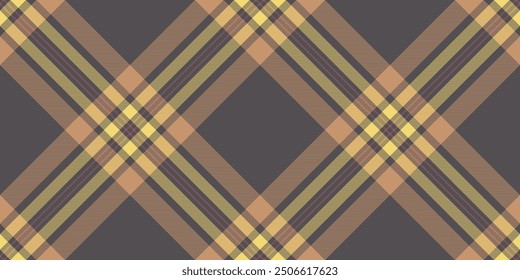 Amazing tartan textile plaid, slim background texture vector. Gift card pattern check seamless fabric in grey and orange colors palette.