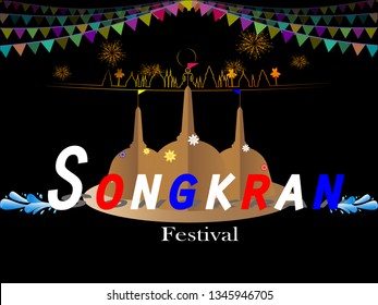 Amazing Thailand Songkran festival banners collections background