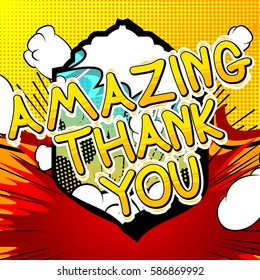 Amazing Thank You - Comic book style word.