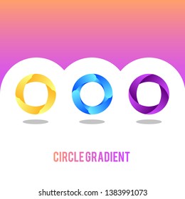 Amazing three variation of circle ornament with amazing, cool, fresh three variant gradient color too