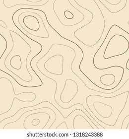 Amazing topography, seamless design, incredible tileable isolines pattern, vector illustration.