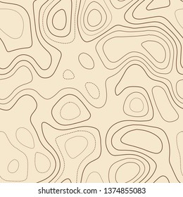 Amazing topography, seamless design, pleasing tileable isolines pattern, vector illustration.