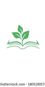 Amazing transparent Logo depicting growth, books and leaf