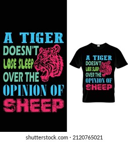 amazing typography  best tiger t-shirt design template .
