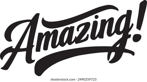 ¡Increíble! tipografía, Vector de silueta, ilustración de arte digital 