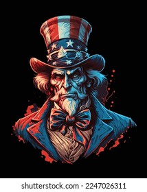 Amazing Uncle Sam Vector Art Illustrations