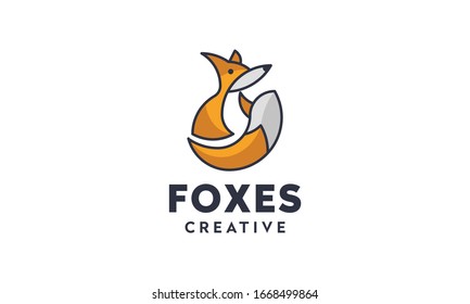 Amazing unique fox logo illustration