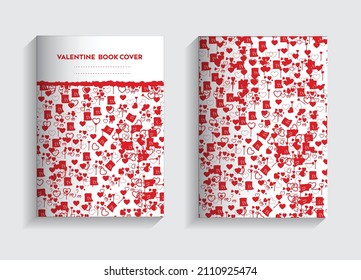 Amazing Valentine's day vector front and back page. cover with a red illustration design layout. Holiday greeting card simple creative brochure template background. 