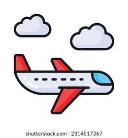 An amazing vector of airplane in trendy style, ready to use and download