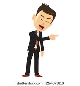 Amazing vector Businessman worker employee ceo manager standing smiling pointing laughing joking having fun