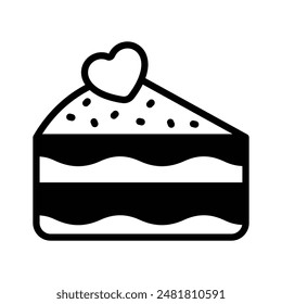 Un increíble Vector de pastel con corazón, pastel de bodas
