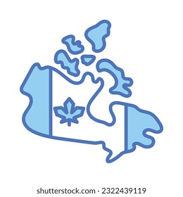 Un increíble vector de mapa canadiense en estilo moderno, listo para usar icono