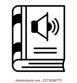 Un increíble diseño vectorial del libro de audio, icono premium