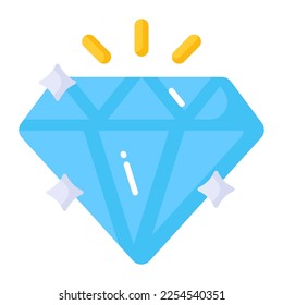 Un increíble diseño vectorial de diamante, icono premium