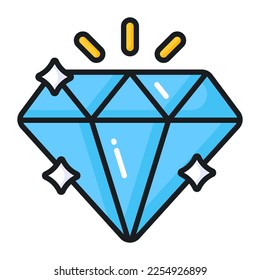 Un increíble diseño vectorial de diamante, icono premium