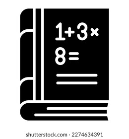 Un increíble diseño vectorial del libro de matemáticas, icono premium