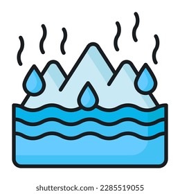 An amazing vector design of Melting Glaciers in trendy style, world earth day icon