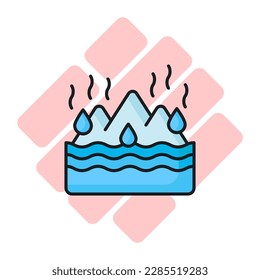 An amazing vector design of Melting Glaciers in trendy style, world earth day icon