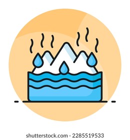 An amazing vector design of Melting Glaciers in trendy style, world earth day icon